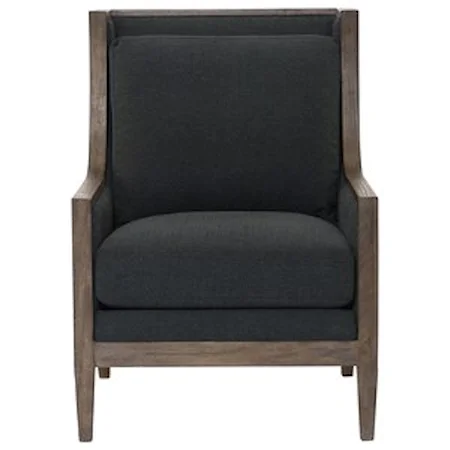 Accent Chair with Wood Wing Back